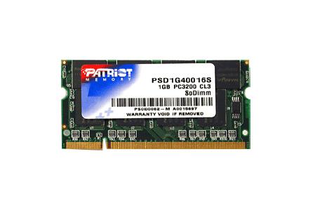 PSD51240016S Patriot Signature 512MB DDR PC3200 400MHz Non-ECC Unbuffered CL3 200-Pin Sodimm 16 chip Memory Module