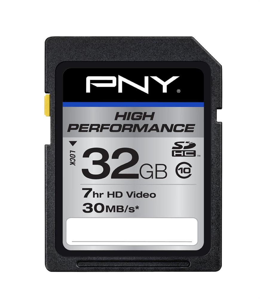 PSDH32G10HGE PNY 32GB High Performance Class 10 SDHC Flash Memory Card for Cameras and Camcorders