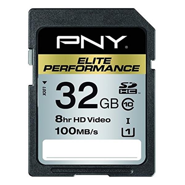 PSDH32U1HGE PNY Elite Performance 32GB Class 10 SDHC Flash Memory Card for High-End DSLR Cameras and HD Video
