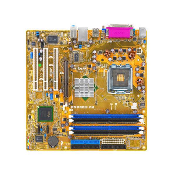 PSP800-VM ASUS P5P800-VM Socket LGA 775 Intel 865G + ICH5 Chipset Intel Pentium 4/ Celeron D/ Pentium D Processors Support DDR 4x DIMM 2x SATA 1.50Gb/s Micro-ATX Motherboard (Refurbished)