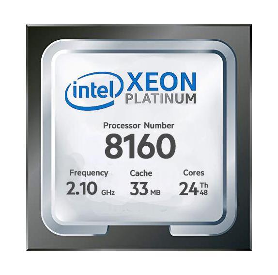 Platinum 8160 Intel Xeon 24-Core 2.10GHz 10.40GT/s UPI 33MB L3 Cache Socket LGA3647 Processor