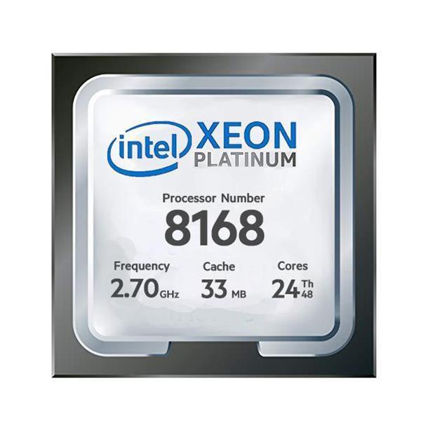Platinum 8168 Intel Xeon 2.70GHz 24-Core 10.40GT/s UPI 33MB L3 Cache Socket LGA3647 Processor