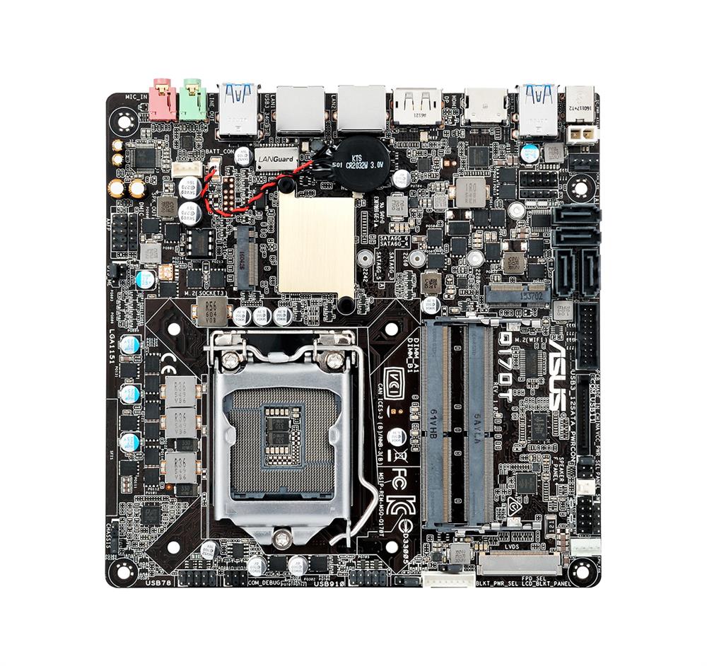 Q170T/CSM-A1 ASUS Q170T/CSM Socket LGA 1151 Intel Q170 Chipset 6th Generation Core i7 /i5 / i3 / Pentium / Celeron Processors Support DDR4 2x SO-DIMM 4x SATA 6.0Gb/s Thin Mini ITX Motherboard (Refurbished)