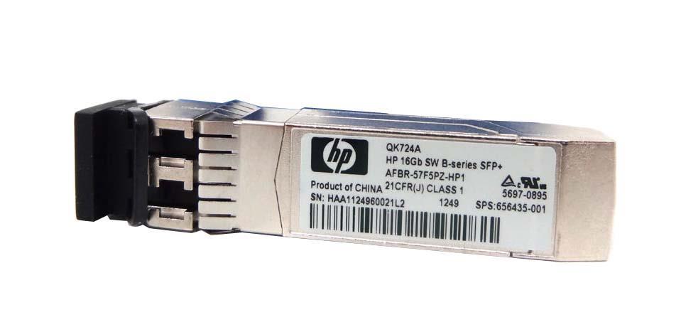 QK724AS HP B-Series 16Gbps Fibre Channel Multi-mode Fiber 100m 850nm Duplex LC Connector SFP+ Transceiver Module for SN6000B Switch