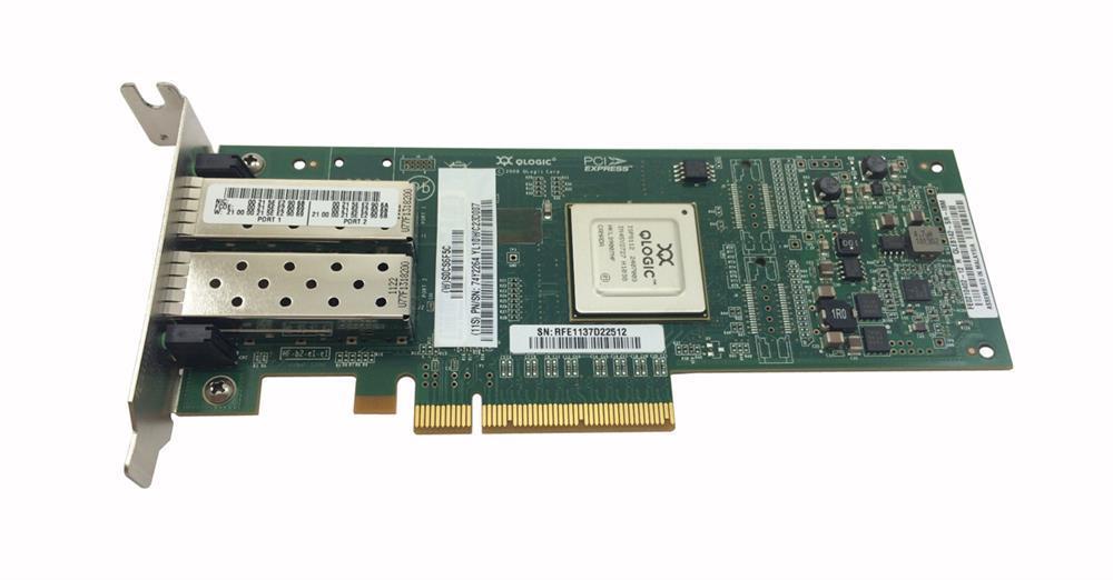 QLE8152-SSG Qlogic 8100 Series Dual-Ports 10Gbps Gigabit Ethernet PCI Express 2.0 x8 Host Bus Network Adapter for HP Compatible