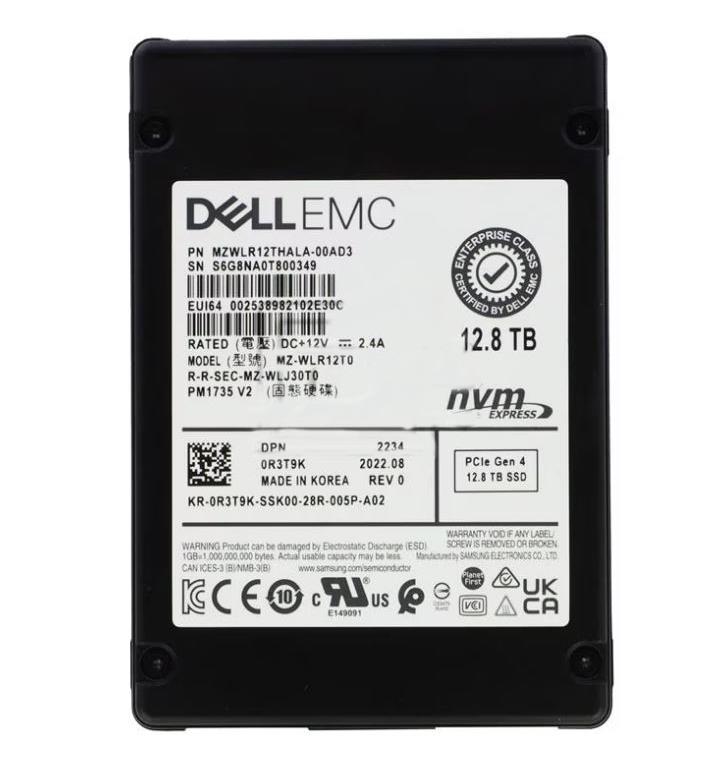 R3T9K Dell PM1735 12.8TB TLC PCI Express NVMe 4.0 x4 2.5-In SSD