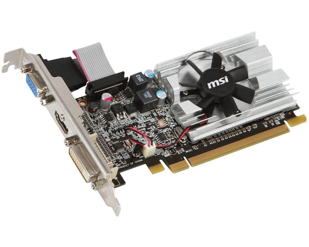 R6450-MD1GD3/LP MSI Radeon HD 6450 1GB DDR3 64-Bit HDMI / HDCP / D-SUB / DVI PCI-Express 2.1 x16 Video Graphics Card