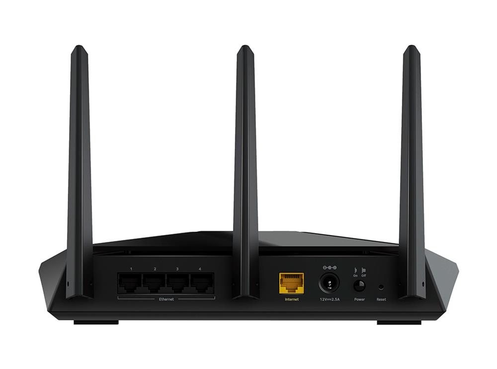 RAX30-100NAS Netgear Nighthawk Wi-Fi 6 IEEE 802.11ax Ethernet Wireless Router - Dual Band - 2.40 GHz ISM Band - 5 GHz UNII Band - 3 x Antenna(3 x External) - 4 x Network Port - 1 x Broadband Port - USB - Gigabit (Refurbished)