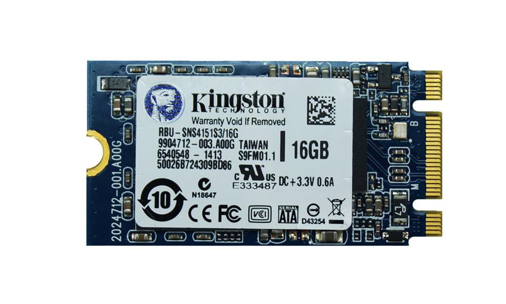 RBU-SNS4151S3/16G Kingston 16GB MLC SATA 6Gbps M.2 2242 Internal Solid State Drive (SSD) for Chromebook C720 Plus