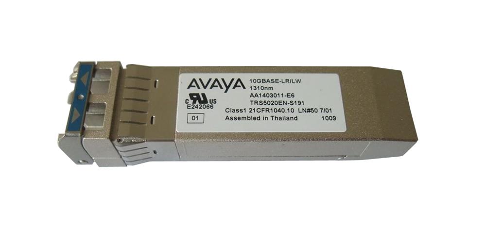 RMAA1403011-E6 Avaya 10Gbps 10GBase-LR Single-mode Fiber 10km 1310nm Duplex LC Connector SFP+ Transceiver Module with DOM (Refurbished)
