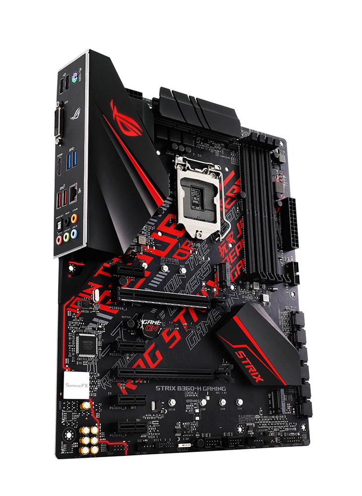 ROG STRIX B360-H GAMING ASUS Socket LGA 1151 Intel B360 Chipset 8th Generation Core Processors Support DDR4 4x DIMM 6x SATA 6.0Gb/s ATX Motherboard (Refurbished)