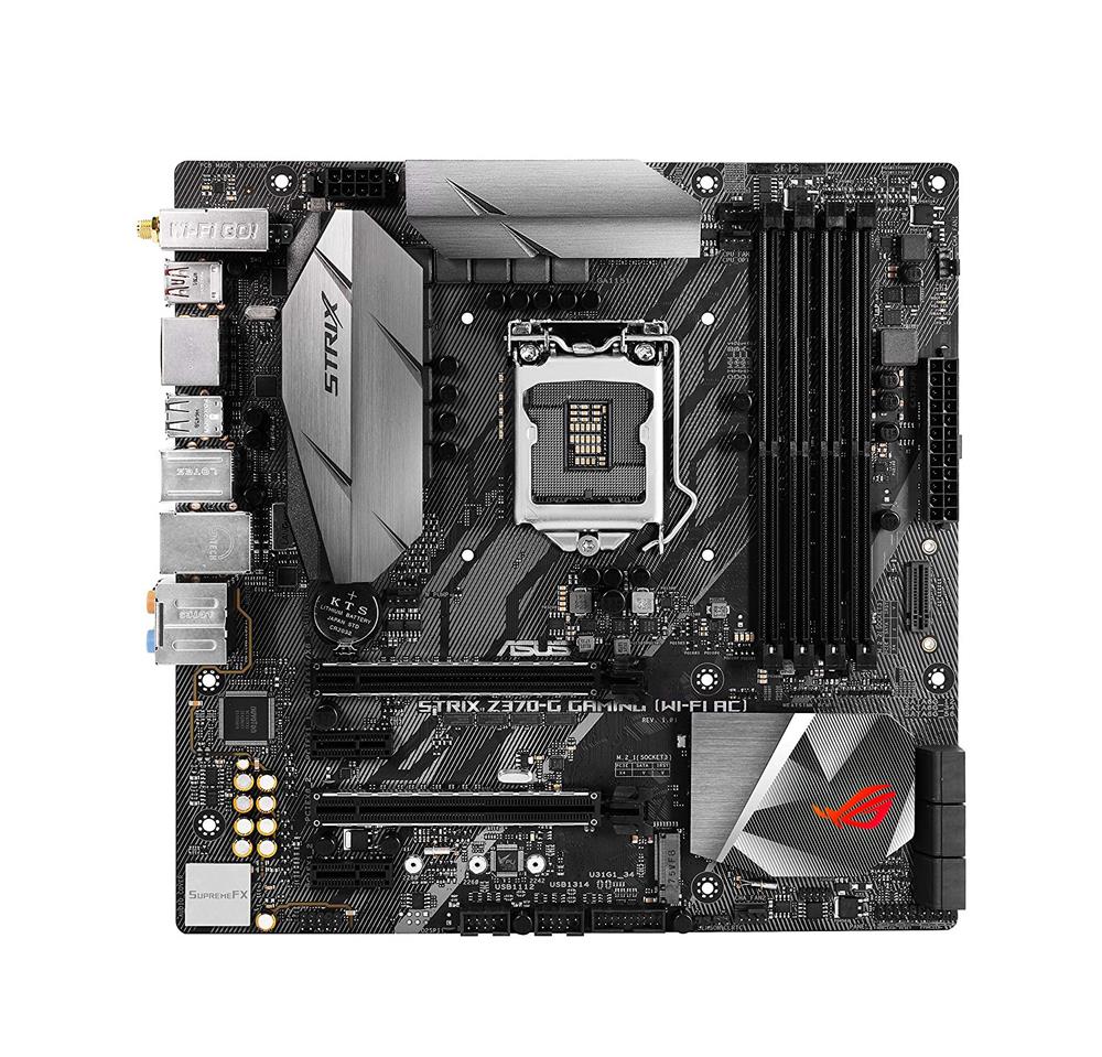 ROG STRIX Z370-G GAMING Asus Socket LGA 1151 Intel Z370 Chipset 8th Generation Core Processors Support DDR4 4x DIMM 6x SATA 6.0Gb/s Micro-ATX Motherboard (Refurbished)