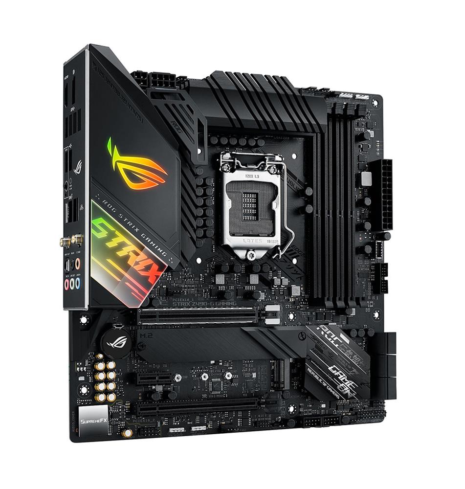 ROGSTRIXZ490-GGAMING(WI-FI) ASUS Socket LGA 1200 Intel Z490 Chipset 10th Generation Intel Core/ Pentium Gold & Celeron Processors Support DDR4 4x DIMM 6x SATA 6.0Gb/s Micro-ATX Motherboard (Refurbished) ROG STRIX Z490-G GAMING (WI-FI)