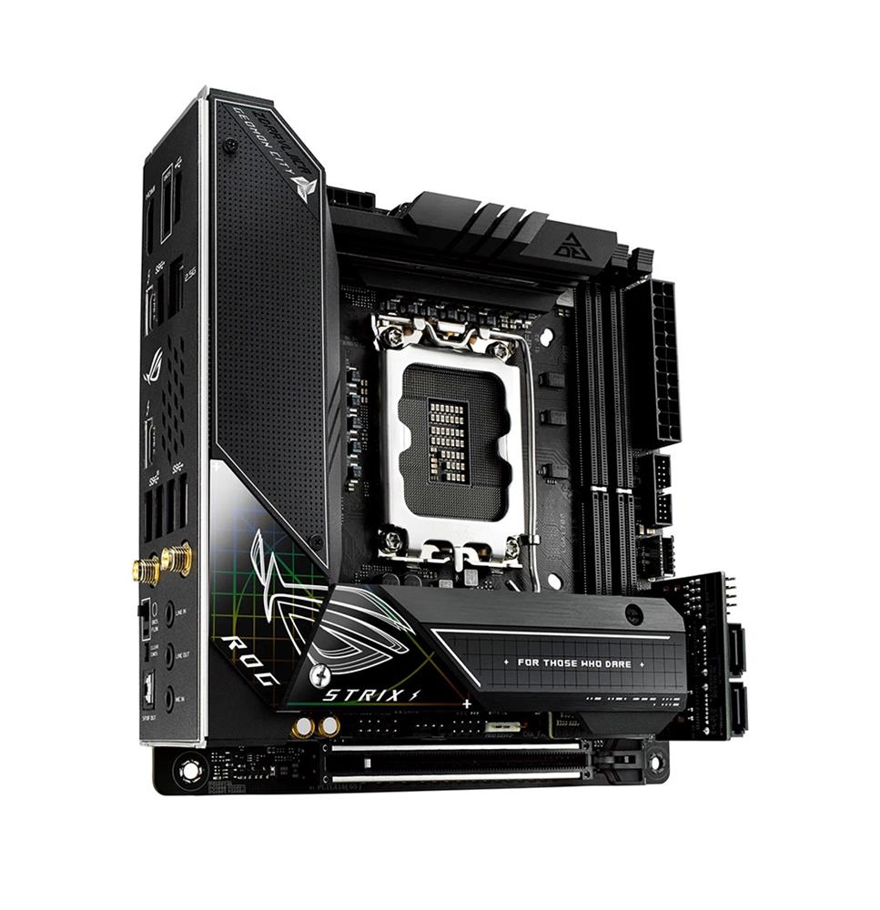 ROG STRIX Z690-I GAMING WIFI ASUS Socket LGA 1700 Intel Z690 Chipset Intel Core/ Pentium Gold/ Celeron Processors Support DDR5 2x DIMM 4x SATA 6.0Gb/s Mini-ITX Motherboard (Refurbished)