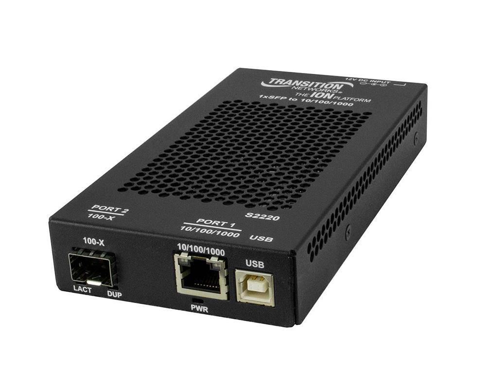 S2220-1016 Transition 10/100/1000Base-T (RJ-45) to 100Base-FX 1550 NM Single-Mode (SC) 60 Kilometers/37.3 Miles for OAM/IP-Based Remotely Managed ION Platform Stand-Alone Media Converter