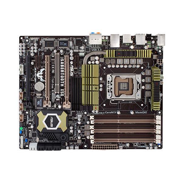 SABERTOOTH-X58 ASUS Socket LGA 136 Intel X58 + ICH10R Chipset Core i7 Extreme Edition/ Core i7 Processors Support DDR3 6x DIMM 6x SATA 3.0Gb/s ATX Motherboard (Refurbished)