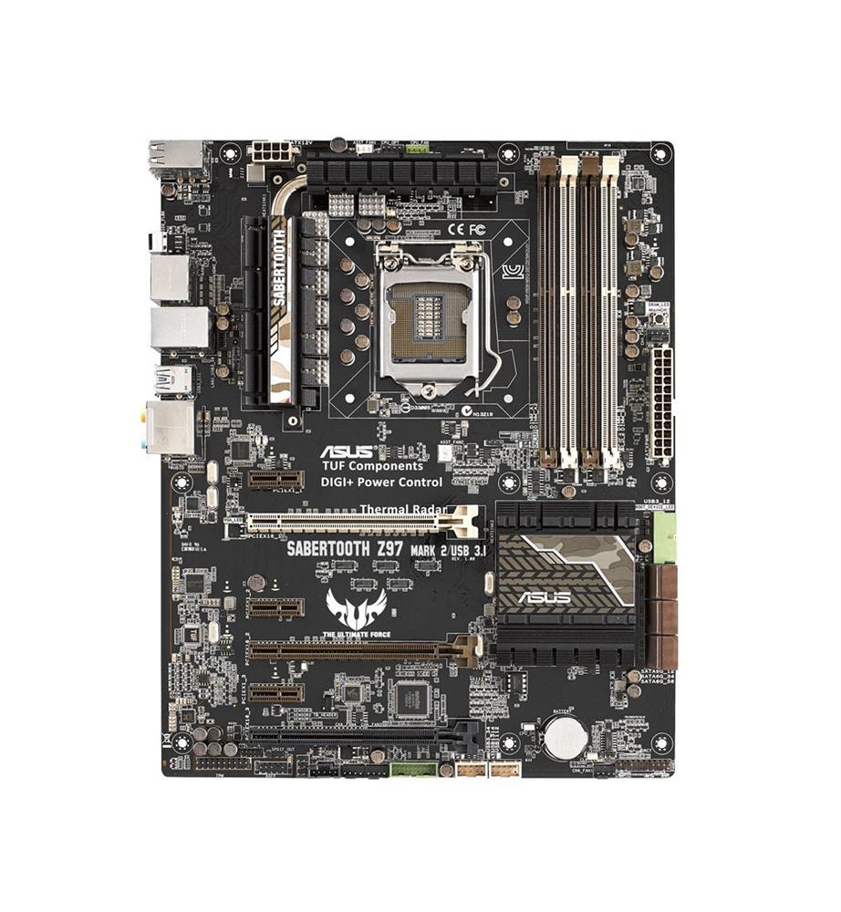 SABERTOOTH Z97 MARK 2/USB 3.1 ASUS Socket LGA 1150 Intel Z97 Chipset 5th/New 4th/4th Generation Core i7 / i5 / i3 / Pentium / Celeron Processors Support DDR3 4x DIMM 6x SATA 6.0Gb/s ATX Motherboard (Refurbished)