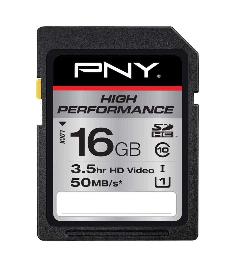 SD16G10HIGPER-EF PNY 16GB Class 10 SDHC UHS-I Flash Memory Card