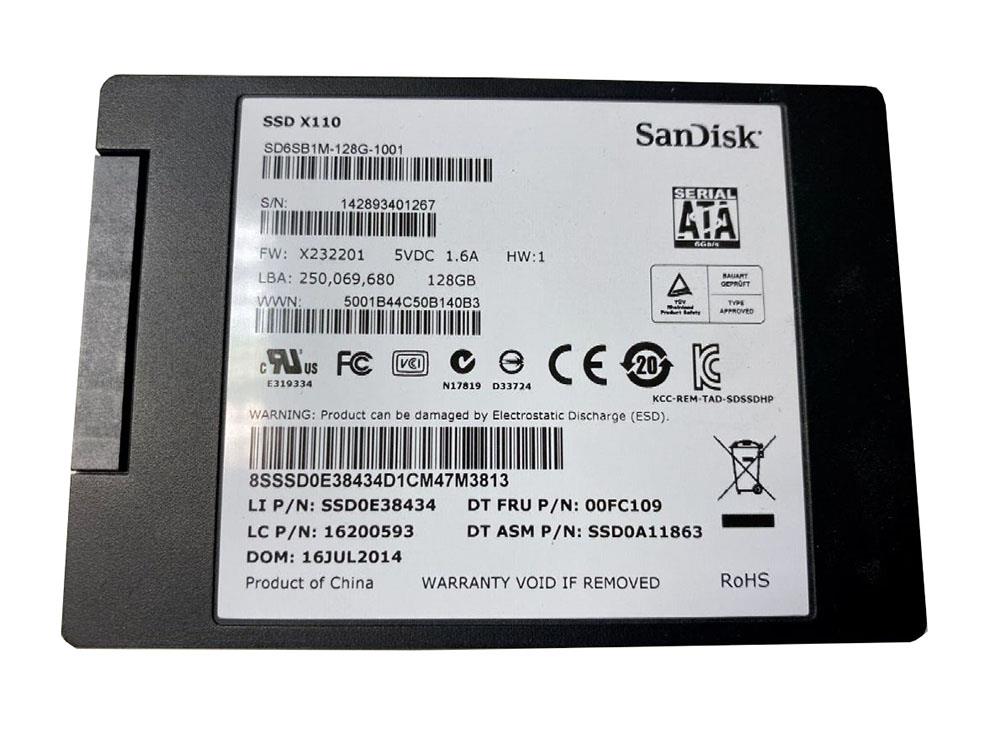 SD6SB1M-128G-1012 SanDisk 128GB SATA 2.5-inch Thin Internal Solid State Drive (SSD)