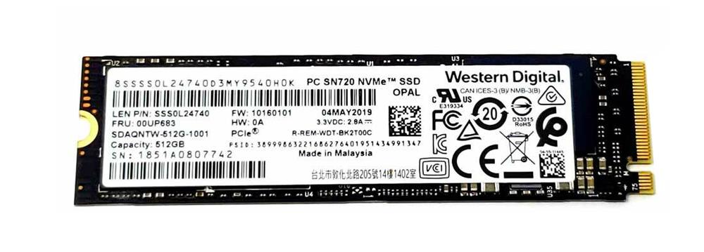 SDAPNTW-512G-1001 SanDisk PC SN720 Series 512GB TLC PCi Express 3.0 x4 NVMe M.2 2280 Internal Solid State Drive (SSD)