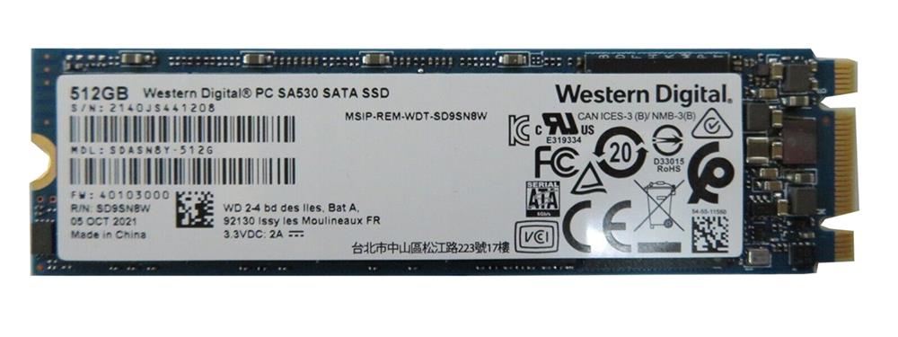 SDASN8Y-512G Western Digital PC SA530 512GB SATA 6Gbps M.2 2280 Internal Solid State Drive (SSD)