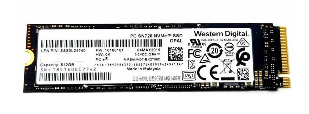 SDBPNTY-512G-1027 Western Digital SN730 Series 512GB TLC PCI Express 3.0 x4 NVMe M.2 2280 Internal Solid State Drive (SSD)