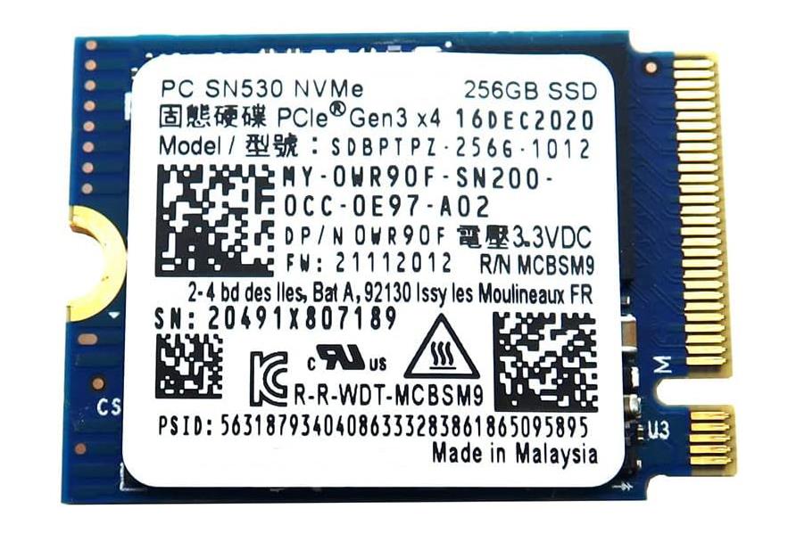 SDBPTPZ-256G-1012 Western Digital PC SN530 256GB TLC PCI Express NVMe 3.0 x4 M.2 2230 Solid State Drive (SSD)