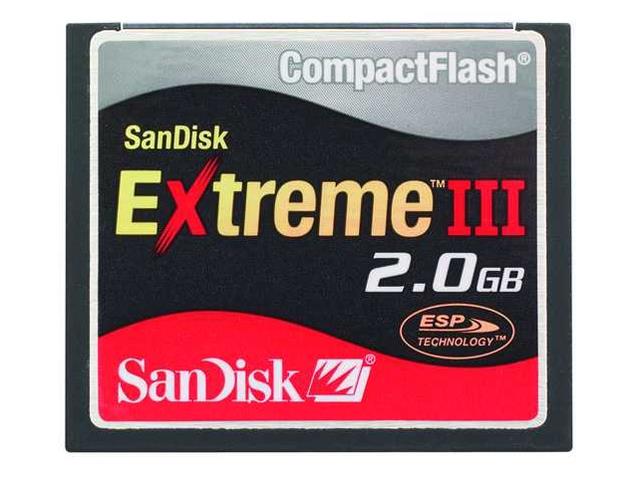 SDCFX3-002G-A21 Sandisk Extreme III 2GB CompactFlash (CF) Memory Card