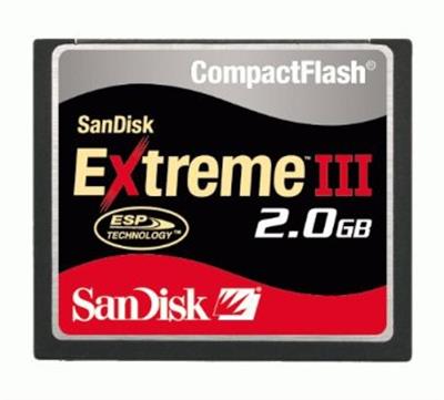 SDCFX3-2048 SanDisk Extreme III 2GB CompactFlash (CF) Memory Card