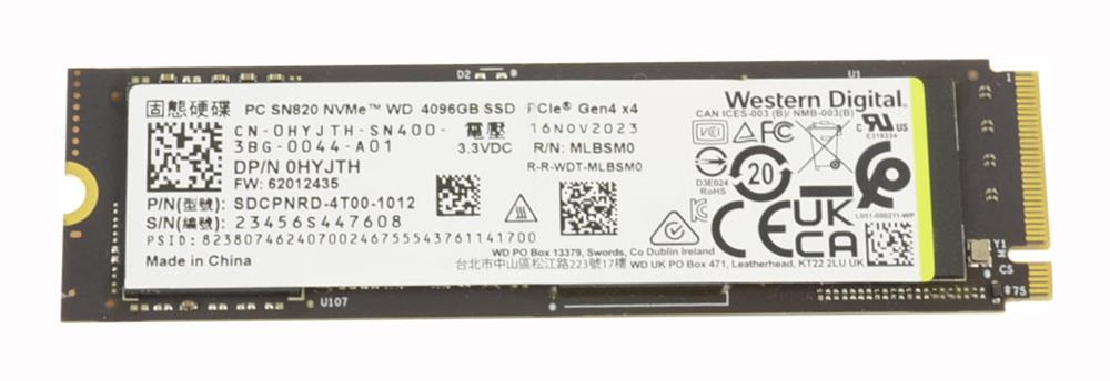 SDCPNRD-4T00-1012 Western Digital PC SN810 Series 4TB TLC PCI Express 4.0 x4 NVMe M.2 2280 Internal Solid State Drive (SSD)