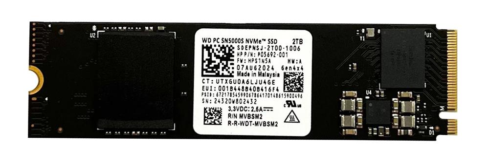 SDEPNSJ-2T00 WD 2TB PCIe NVMe 4.0 x4 M.2 2280 Solid State Drive
