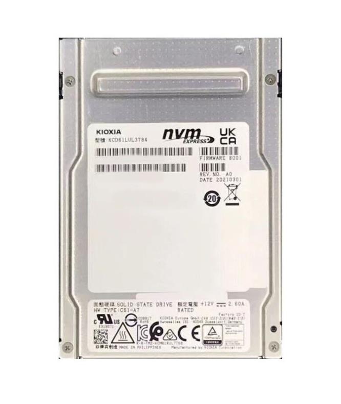 SDFHS64DAB02T Kioxia 3.84TB PCI Express NVMe 4.0 U.2 2.5-inch Solid State Drive (SSD)