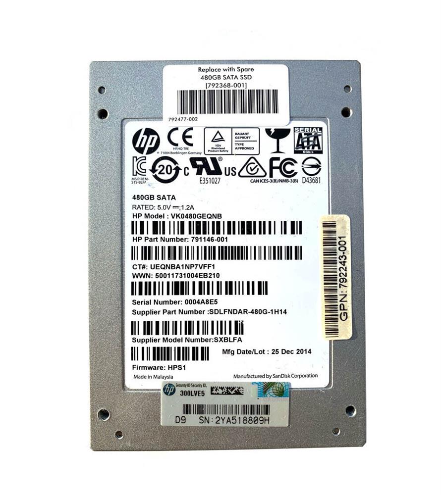 SDLFNDAR-480G-1HA SanDisk Cloud Speed Eco 480GB MLC SATA 6Gbps 2.5-inch Internal Solid State Drive (SSD)