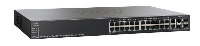 SF500-24P-K9-AR Cisco Small Business SF500-24P 24-Ports SFP 10/100Base-T PoE Manageable Layer 2 Rack-mountable 1U Fast Ethernet Switch (Refurbished)