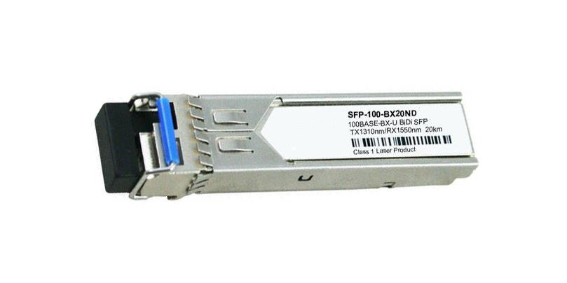 SFP-100-BX20ND Alcatel Lucent-Lucent 100Mbps 100Base-BX Single-mode Fiber 20km 1310nmTX/1550nmRX LC Connector SFP Transceiver Module (Refurbished)