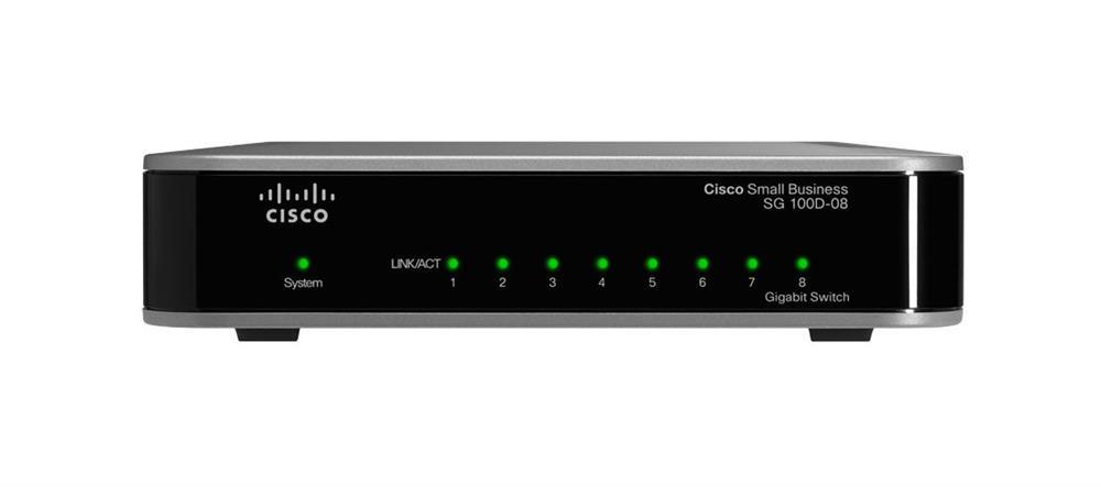 SG100D-08 Cisco Small Business SG100D 8-Ports 10/100/1000Mbps Gigabit Desktop Switch (Refurbished)