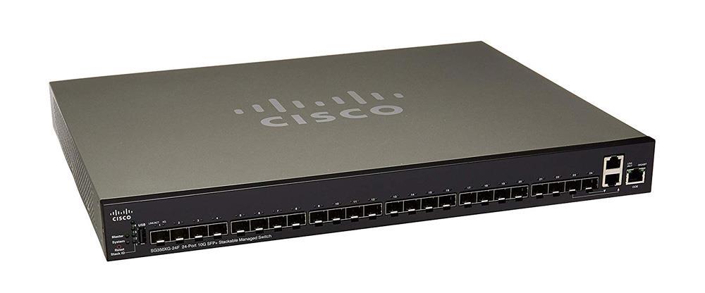 SG350XG-24F-K9-AR Cisco 24-Ports SFP 10/100/1000Base-T PoE+ Manageable Layer 3 Rack-Mountable Gigabit Ethernet Switch (Refurbished)