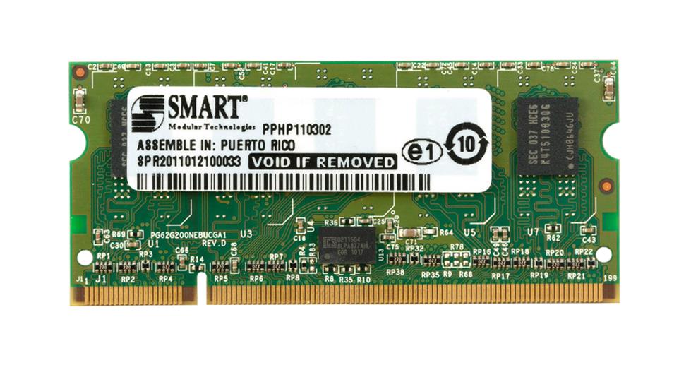 SG572648FG8EWIL Smart Modular 512MB Planar PC2-5300 DDR2-667MHz ECC Registered CL5 200-Pin SoDimm Memory Module