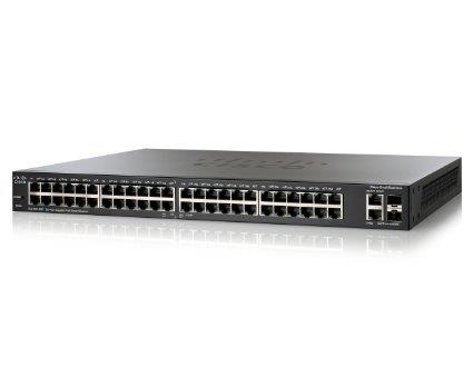 SLM2048PT-NA Cisco SG200-50P 48-Ports 10/100/1000Base-T RJ-45 PoE Manageable Layer2 Desktop Gigabit Smart Switch with 2x Shared SFP Slots (Refurbished)