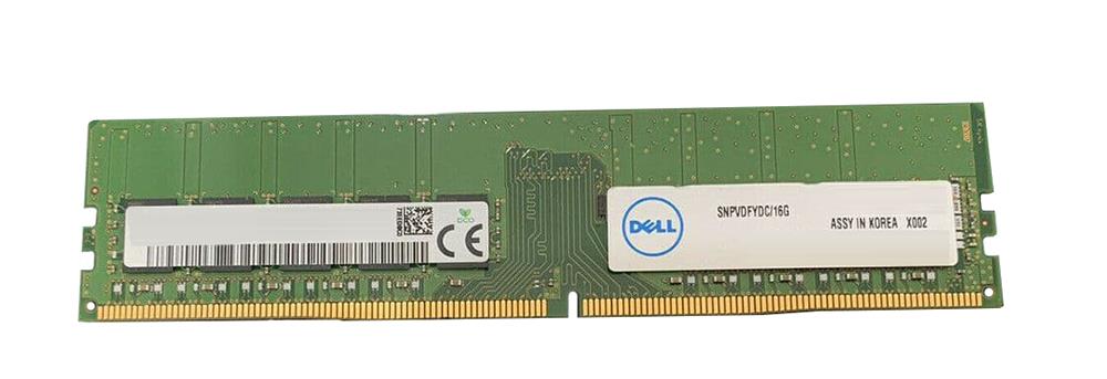 SNPVDFYDC/16G Dell 16GB PC4-21300 DDR4-2666MHz ECC Unbuffered CL19 288-Pin DIMM 1.2V Dual Rank Memory Module