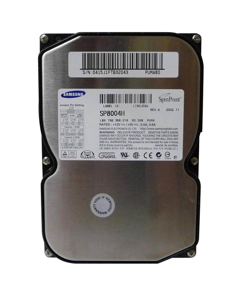 SP8004H Samsung Spinpoint P40 80GB 7200RPM ATA-100 2MB Cache 3.5-inch Internal Hard Drive