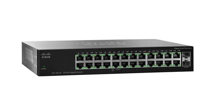SR2024CT Cisco Sg 102-24 Ethernet Switch 24 Port 2 Slot Base-T 2 X Sfp (mini-gbic) (Refurbished)
