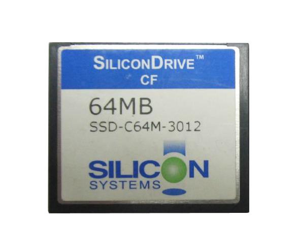 SSD-C64MI-3012 SiliconSystems SiliconDrive 64MB ATA/IDE (PATA) CompactFlash (CF) Type I Internal Solid State Drive (SSD) (Industrial Grade)