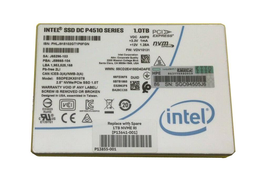 SSDPE2KX010T8 Intel 1TB 3D TLC PCI Express 3.1 x4 NVMe 2.5-inch Internal Solid State Drive (SSD)