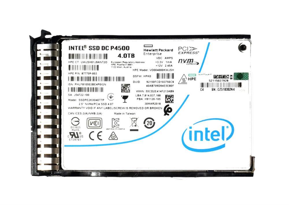SSDPE2KX040T7P Intel P4500 Series 4TB NVME U.2 2.5-inch Solid State Drive (SSD)