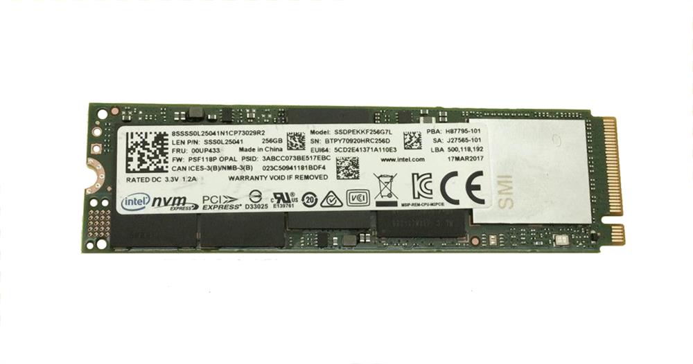 SSDPEKKF256G7L Intel Pro 6000p Series 256GB TLC PCI Express 3.0 x4 NVMe (AES-256) M.2 2280 Internal Solid State Drive (SSD) Mfr