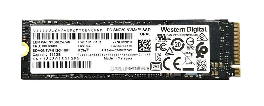 SSS0L24740 Western Digital PC SN720 512GB TLC PCI Express NVMe 3.0 x4 M.2 2280 Solid State Drive (SSD)