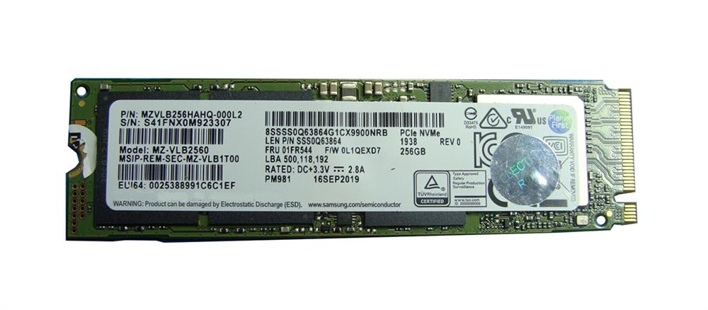 SSS0Q63864 Lenovo 256GB TLC PCI Express 3.0 x4 NVMe M.2 2280 Internal Solid State Drive (SSD)
