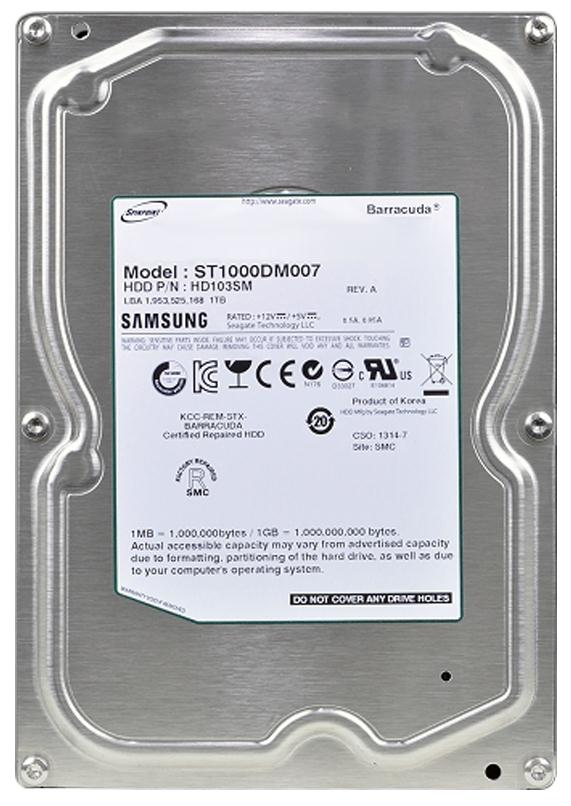 ST1000DM007 Seagate Barracuda 1TB 7200RPM SATA 6Gbps 32MB Cache 3.5-inch Internal Hard Drive