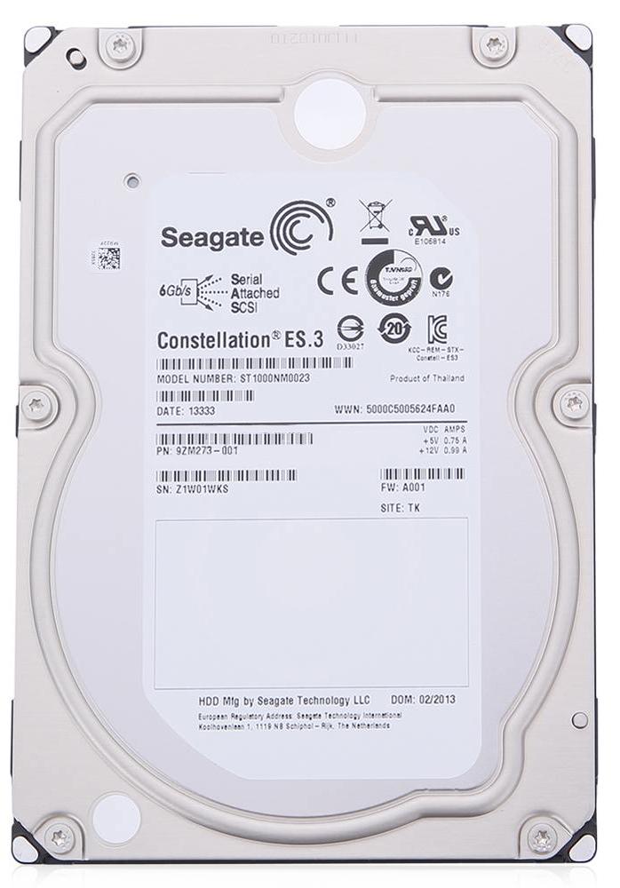 ST1000NM0023 Seagate Constellation ES.3 1TB 7200RPM SAS 6Gbps 128MB Cache (512n) 3.5-inch Internal Hard Drive